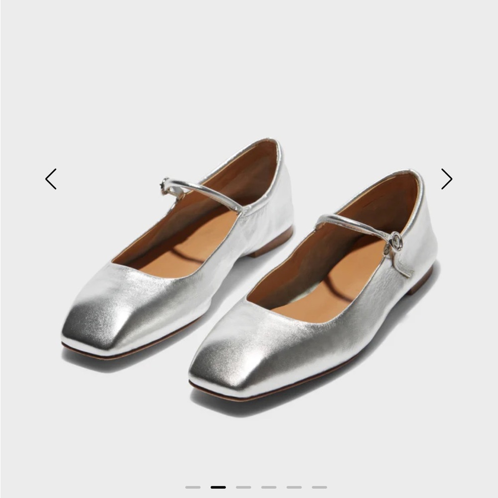 Aeyde Uma Mary Jane size 38 silver leather
